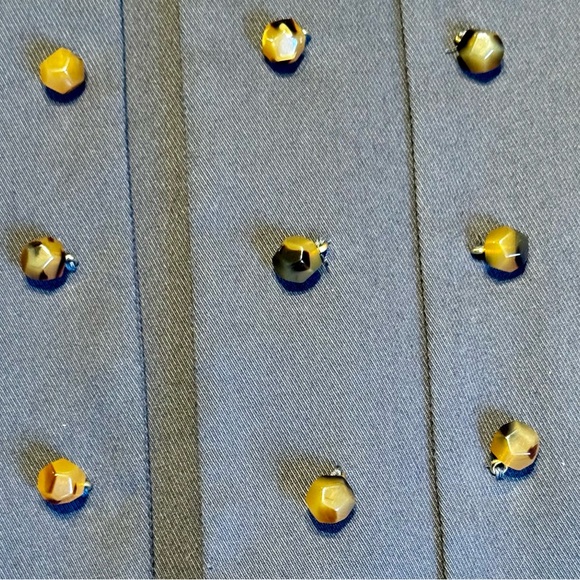 VTG Valentino Roma Sweetheart Neckline Jacket w/ 3D Hexagon Buttons - Picture 13 of 15